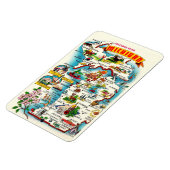 Vintage Michigan-Karte 4 x 6 Magnet (Linke Seite)