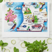 Vintage Michigan-Karte Geschirrtuch (Gefaltet)