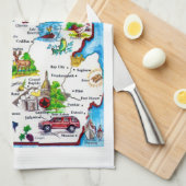 Vintage Michigan-Karte Geschirrtuch (Viertel Falte)