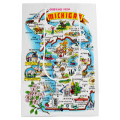 Vintage Michigan-Karte Mittlere Geschenktüte (Rückseite)