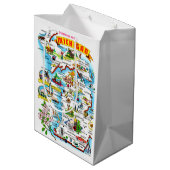 Vintage Michigan-Karte Mittlere Geschenktüte (Rückseite Schrägansicht)