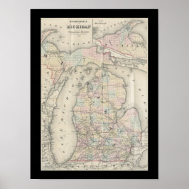 Vintage Michigan-Karte Poster
