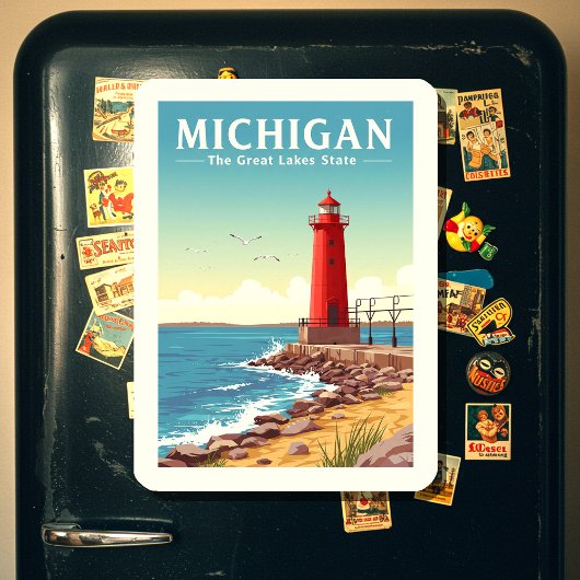 Vintage Michigan Magnet