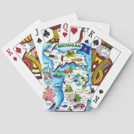 Vintage Michigan Map Spielkarten