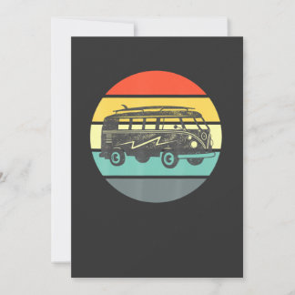 Vintage Micro Bus Surf Hippie Vee Dub Van Einladung