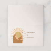 Vintage Mid Century Desert Wedding Platzkarte (Außenseite Aufgefaltet)