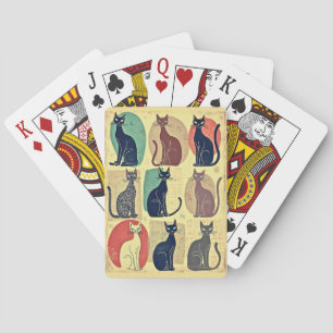 Vintage Mid-Century Modern Katzen Spielkarten