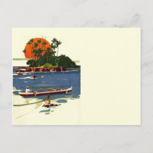 Vintage Mid-century Tiki Postkarte