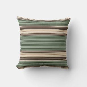 Vintage Midcentury-Linien Grün Braun Kissen