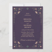 Vintage Midnight Botanical Ornamental Einladung (Vorderseite)