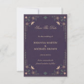 Vintage Midnight Botanical Save The Date (Vorderseite)