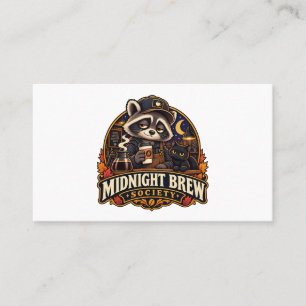 Vintage Midnight Brew Waschbär Coffee Society Retr Visitenkarte