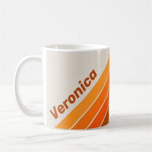 Vintage Midnight Sunrise Streifen mit Namen Kaffeetasse