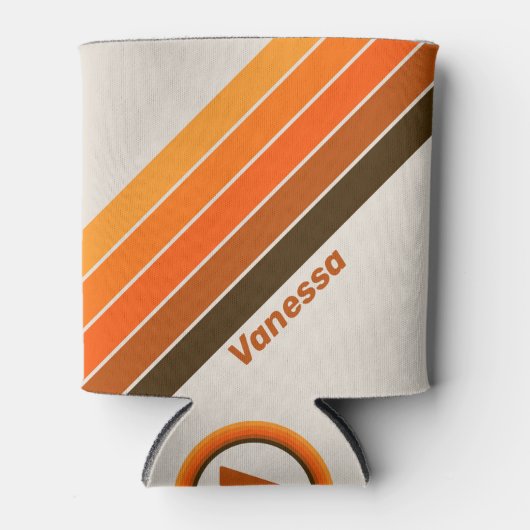 Vintage Midnight Sunrise Stripes with Name Dosenkühler (Vorderseite)