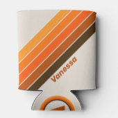 Vintage Midnight Sunrise Stripes with Name Dosenkühler (Rückseite)