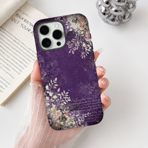 Vintage Midnight Violet Floral Charm iPhone 16 Pro Max Hülle