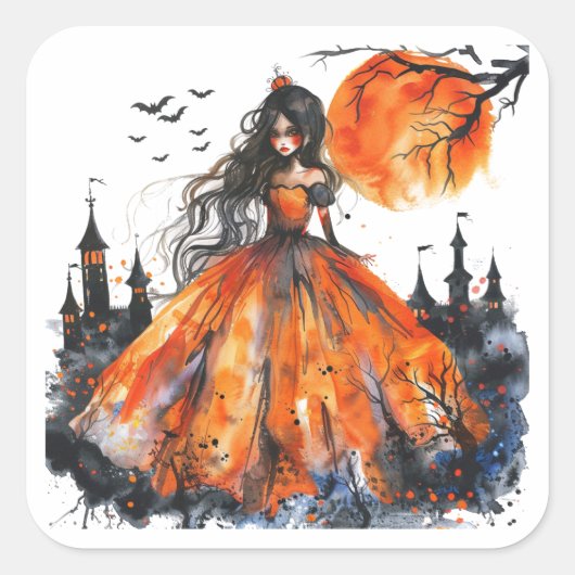 Vintage Midnight Witch Aufkleber (Vorderseite)