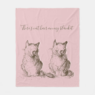 Vintage Miesepetrige Katzen Es gibt Katzenhaare au Fleecedecke