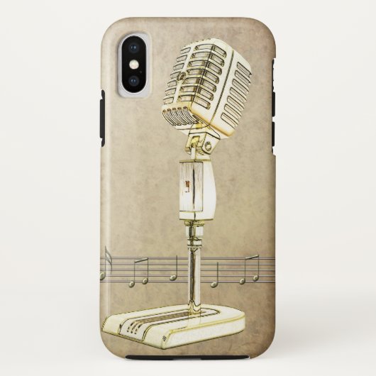 Vintage-Mikrofon-Design Case-Mate iPhone Hülle (Rückseite)