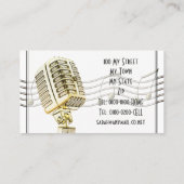 Vintage Mikrofon-Entwurfs-Geschäfts-Karte Visitenkarte (Rückseite)