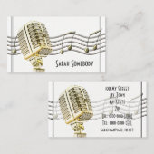 Vintage Mikrofon-Entwurfs-Geschäfts-Karte Visitenkarte (Vorne/Hinten)