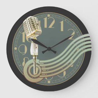Vintage Mikrofon Große Wanduhr