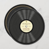 Vintage Mikrofon-Vinylaufzeichnungs-Party Einladung (Vorne/Hinten)