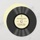 Vintage Mikrofon-Vinylaufzeichnungs-Party Einladung (Vorne/Hinten)