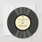 Vintage Mikrofon-Vinylaufzeichnungs-Party Einladung (Vorderseite)