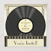 Vintage Mikrofon-Vinylaufzeichnungs-Party