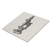 Vintage Mikroskop-altes antikes Fliese (Seite)