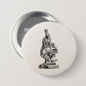 Vintage Mikroskop-Illustration Retro Steampunk Button (Vorne & Hinten)