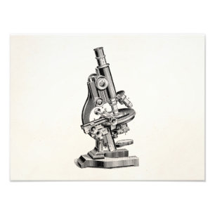 Vintage Mikroskop Illustration Retro Steampunk Fotodruck