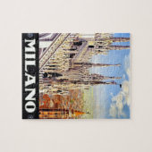 Vintage Milano-Reise - Illustration Kunst, Dichtun Puzzle (Horizontal)