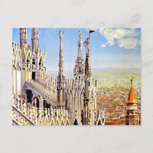 Vintage Milano Travel Einzigartiges Kunstwerk Post Postkarte