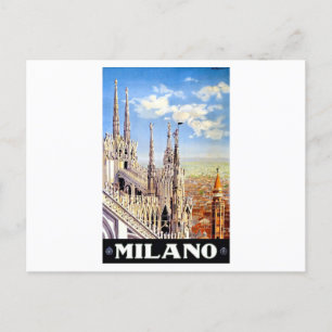 Vintage Milano Travel Feiertagspostkarte