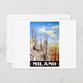 Vintage Milano Travel Feiertagspostkarte (Vorne/Hinten)