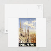 Vintage Milano Travel Postkarte (Vorne/Hinten)