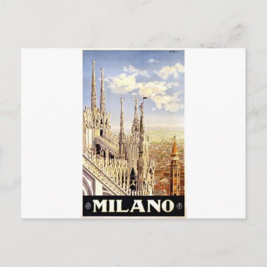Vintage Milano Travel Postkarte (Vorderseite)