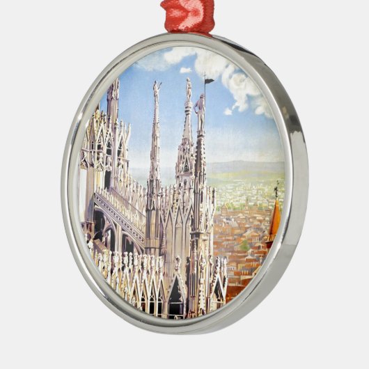 Vintage Milano Travel Silbernes Ornament (Links)