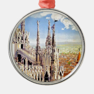 Vintage Milano Travel Silbernes Ornament