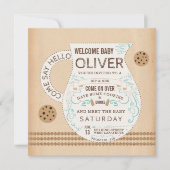 Vintage Milch & Cookies Kinderdusche Einladung (Vorderseite)