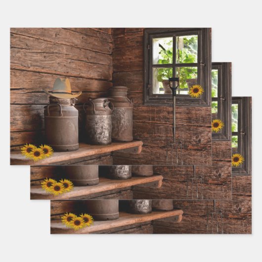 Vintage Milchdose Geschenkpapier Set (Set)