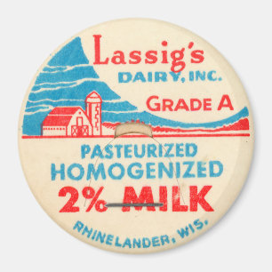 Vintage Milchflasche-Kappe Magnet