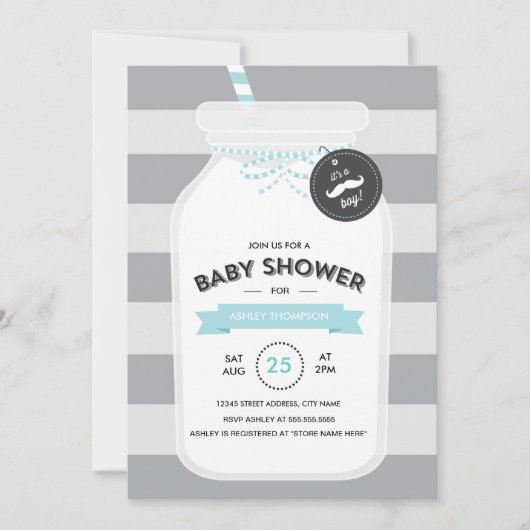 Vintage Milchflasche Kinderdusche einladen Einladung (Vorderseite)