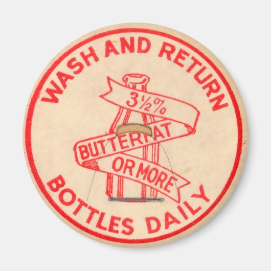 Vintage Milchflasche Magnet (Vorne)