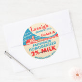 Vintage Milchflasche Runder Aufkleber (Umschlag)