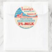 Vintage Milchflasche Runder Aufkleber (Tasche)