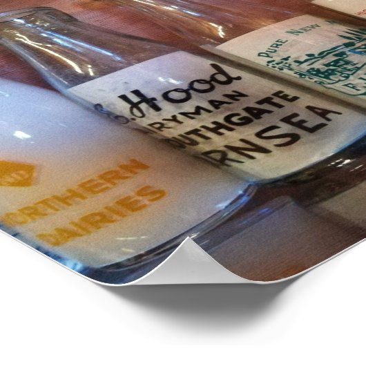 Vintage Milchflaschen Poster (Ecke)