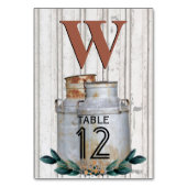 Vintage Milchkannen Metal Rustikale Antique Monogr Tischnummer (Rückseite)